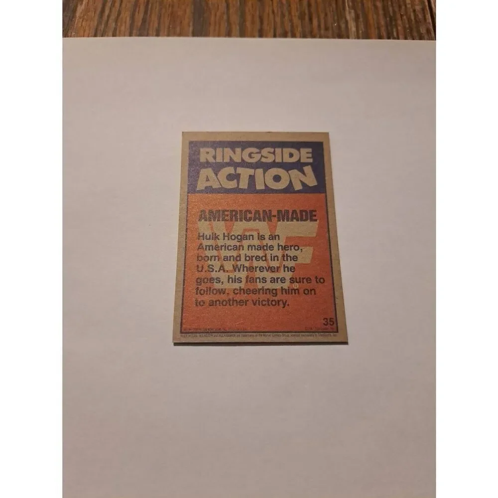 1987 Topps WWF Hulk Hogan #35 American Made Wrestling Trading Card Vintage